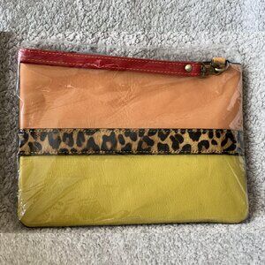 Orange & Yellow | Luca Leather and Hair on Hide Wristlet Crossbody